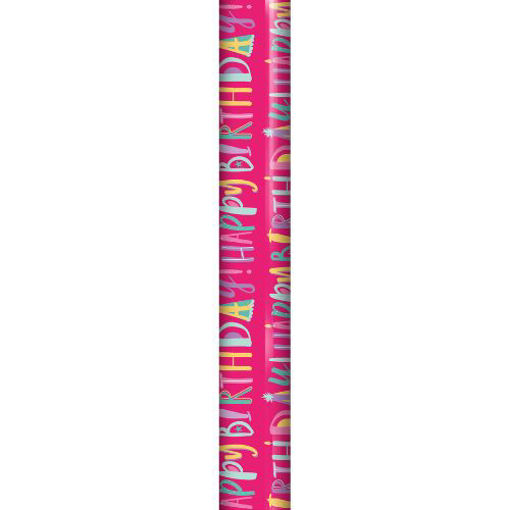 Picture of HAPPY BIRTHDAY PINK WRAPPING ROLL 70CM X 2.5M
